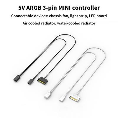 Argb Controller 5V 3Pin Sata Interface Extension Cable Light Controller Adapter For Pc Fan Cpu Cooler Fan Light Strip Radiator