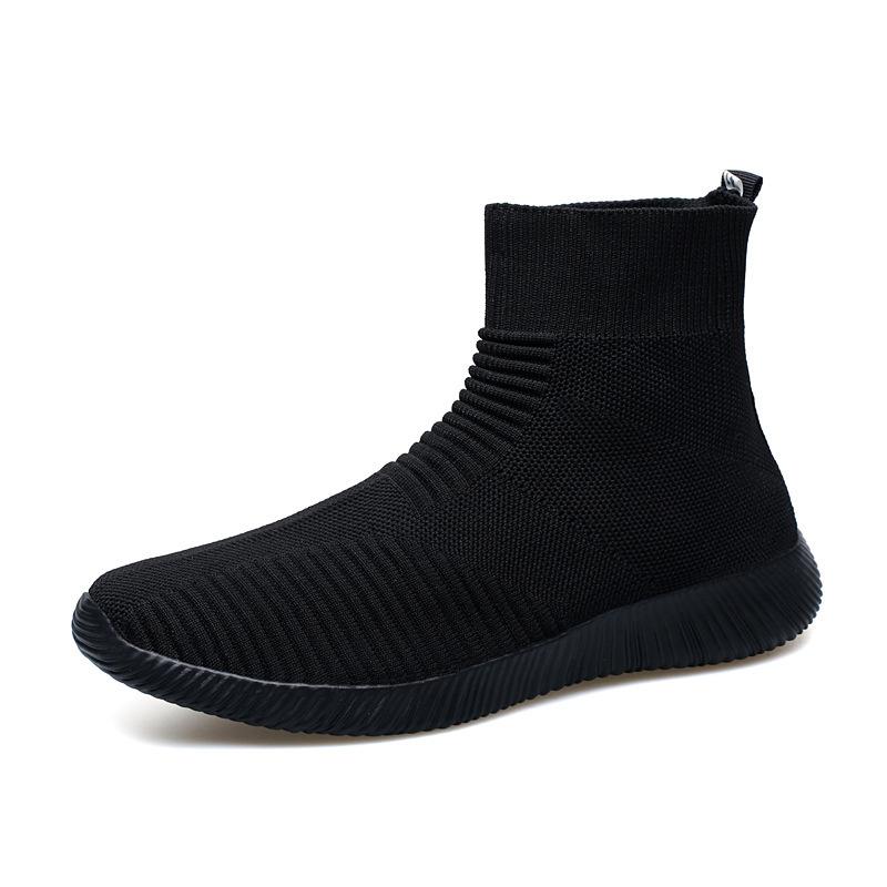 

Large size medium top couple shoes casual shoes heightening lightweight men s shoes elastic soft sole non-slip women s shoes 44 чёрный