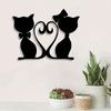 Retro Style Cat Wall Art Metal Iron Heart Silhouette Wall Decoration Home Gift for Cat Lovers Powder Coated Fashionable