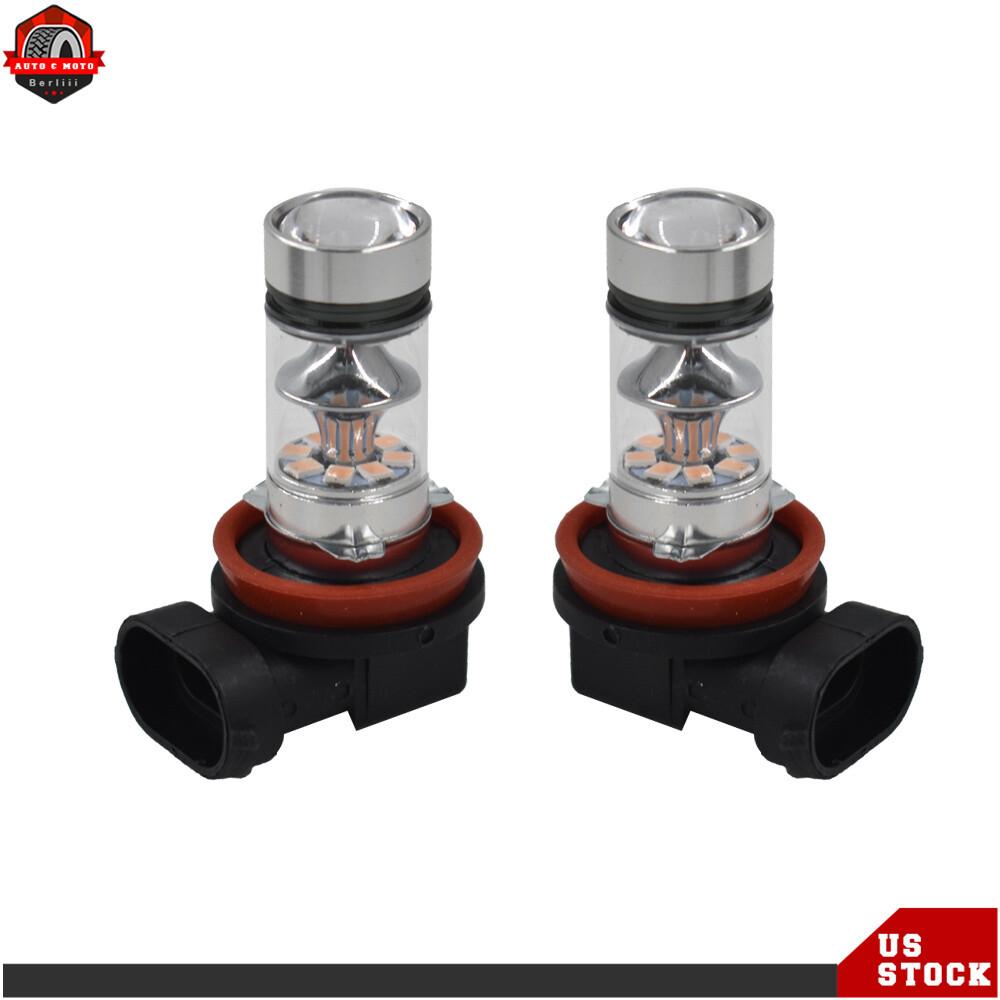 LED Headlight Bulbs Kit Fog Light Left+Right H16 5202 100W 4000K PS24WFF Purple