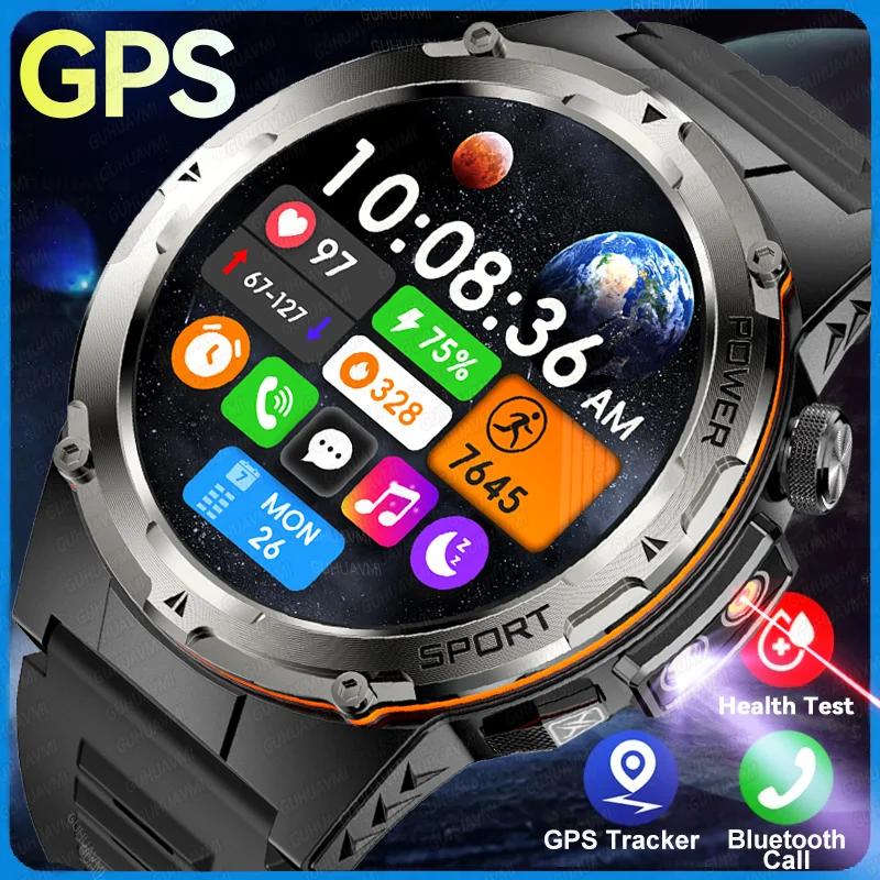 New Military GPS Smart Watches Men 3ATM Waterproof 24/7 Health 100+ Sport Modes Built-in NFC BT Call Smartwatch