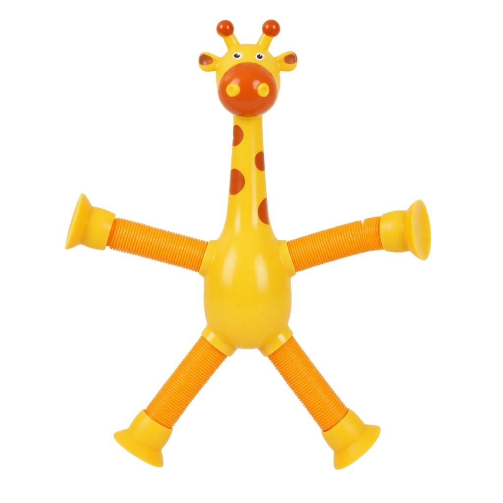 Suction Cup Giraffe Robot Stretch Toy - Morphing Educational Extendable Tube Toy for Kids (No Lights)