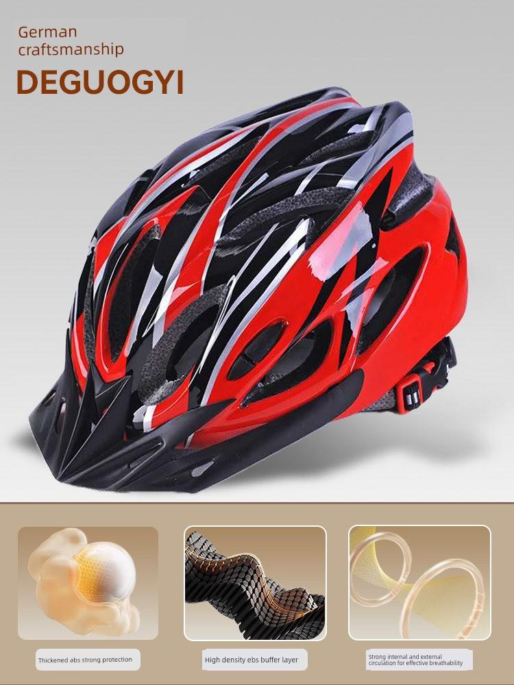 Yu Zhaolin's Premium Bicycle Helmet with Integrated Goggles, One-Piece Riding Helmet for Men and Women, Mountain and Road Safety Helmet