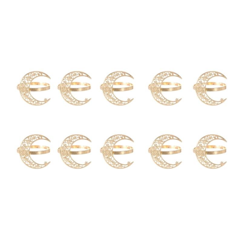 Sun Moon Pattern Napkin Fasteners Rustproof Metal Tableware Accessories Elegant Dinner Party Napkin Holders