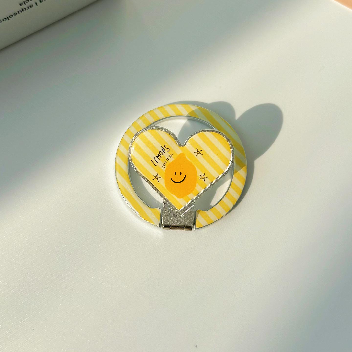 Striped Lemon Heart Magnetic Phone Holder & Multi-functional Suction Cup Stand