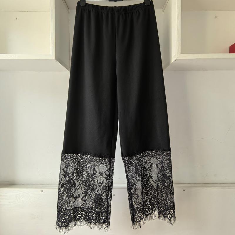 Women's Winter Velvet Lace Qipao Hanfu Pants: Breathable, Anti-Exposure Base Layer Pajamas