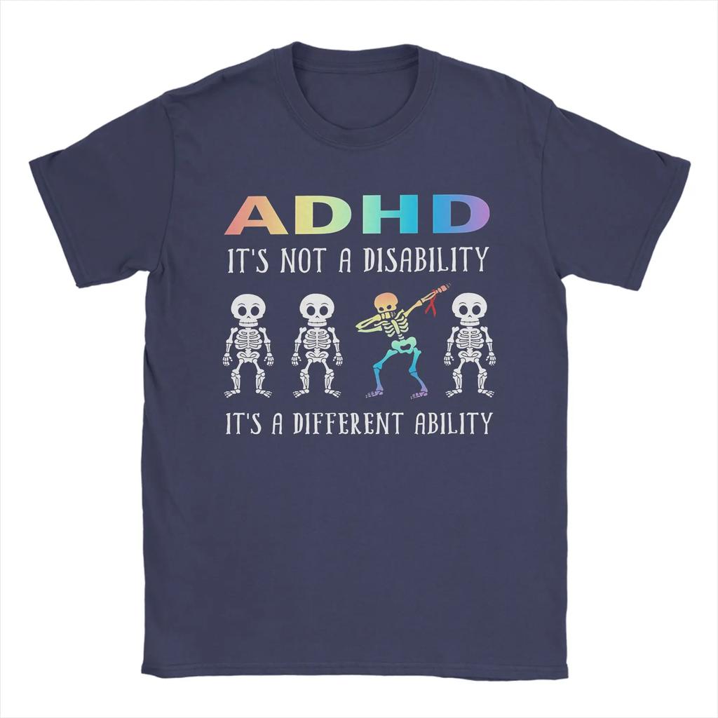 ADHD Ist Keine Behinderung T-Shirt Sommer Mode T-Shirts Unisex Baumwolle Rundhals Oversized T-Shirts Kurze Ärmel Street Style T-Shirt