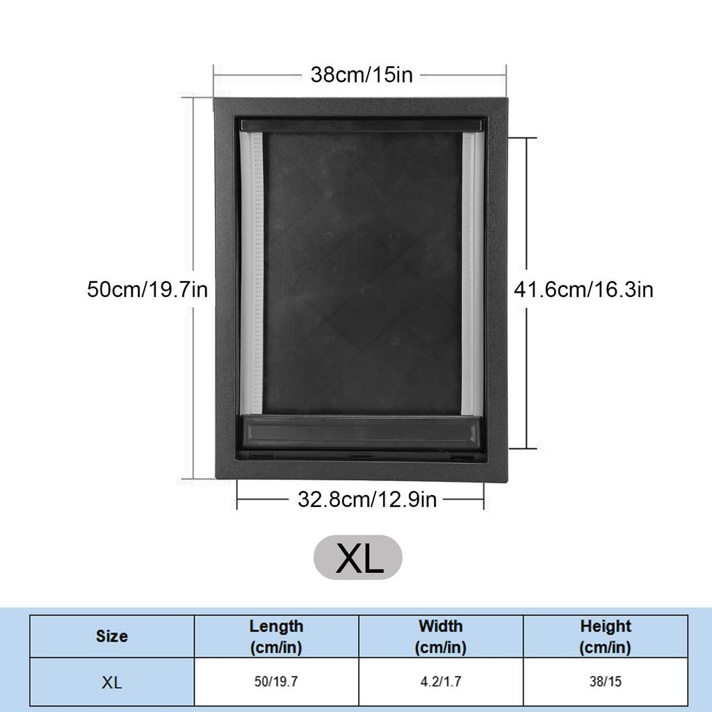 Große transparente magnetische Haustür mit automatisch schließender Organisation und Magnetleiste für den Eingang (XL)