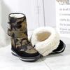 Men's and women's snow boots, black, camouflage, long hair, large size medium help 2025 retail