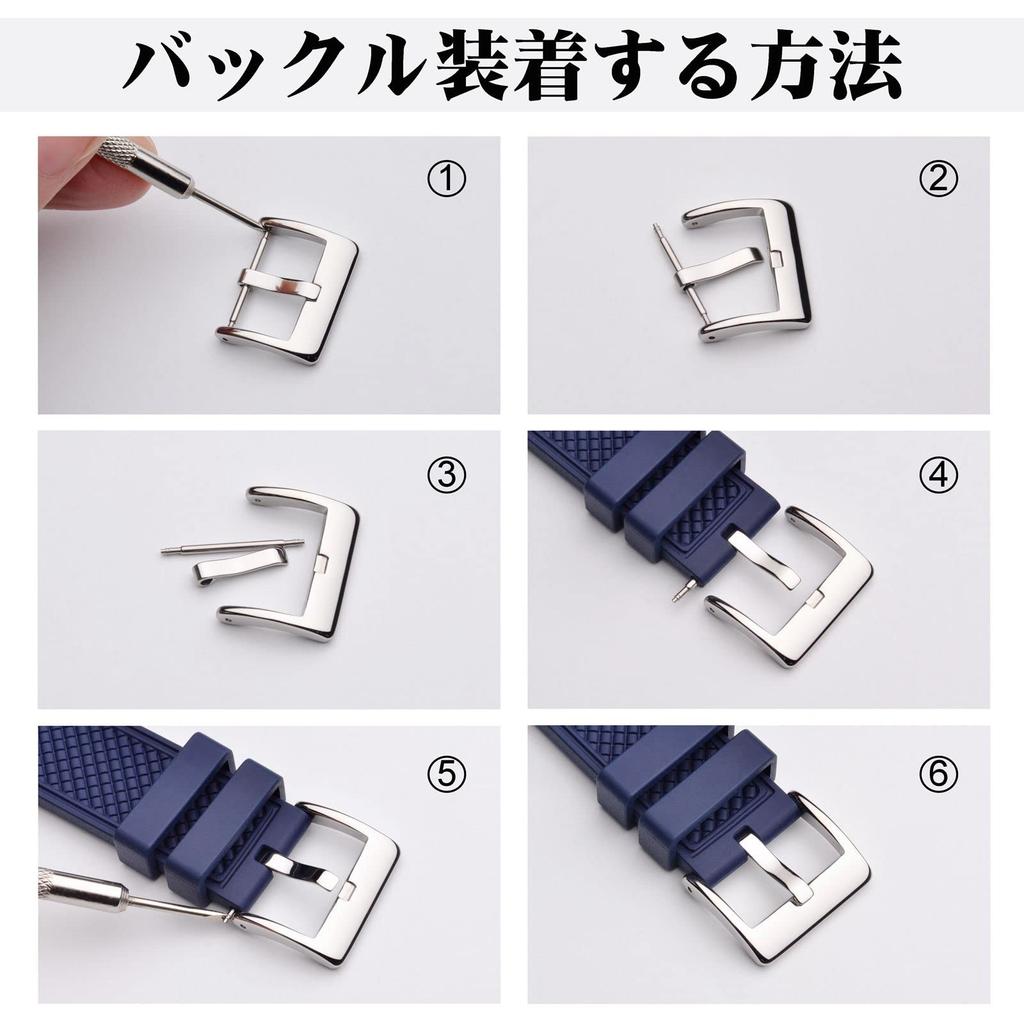 BISONSTRAP Stainless Steel Watch Buckle Replacement Clasp for Universal Includes Installation Matte Black Watches, Tool,