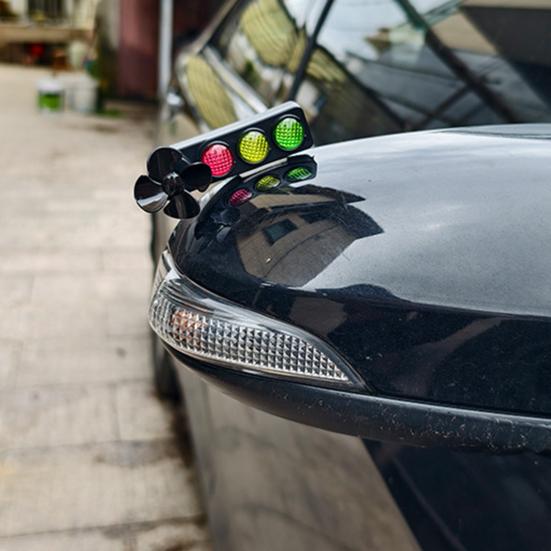 Motorcycle Traffic Light Car Ornaments Cool Novel Turn Signal Indicator Lights Motorcycle Decoration with Red Yellow Green Lights