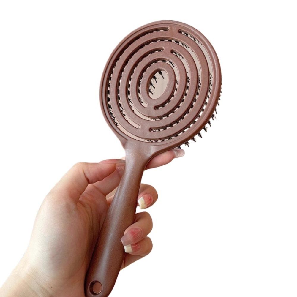 Round Hollow Cushion Comb for Women - Volumizing Hair Brush for Fine Hair, Household Styling Tool for Lifted Roots & Body