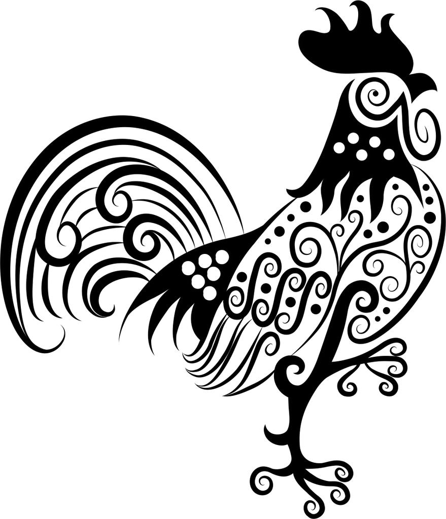 Printtoo Square Wooden Rubber Stamp Cock Pattern Craft Textile Stamps Scrap-booking-2 X 2