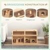 Hamster Cage, Wooden Small Animal Cage for Gerbils, Mice W/ Suspension Bridge, Openable Top, Hut, 85 X 45 X 44cm Nature