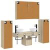 Bathroom Furniture Set 6 Pcs Sonoma Oak Engineered Wood and Glass