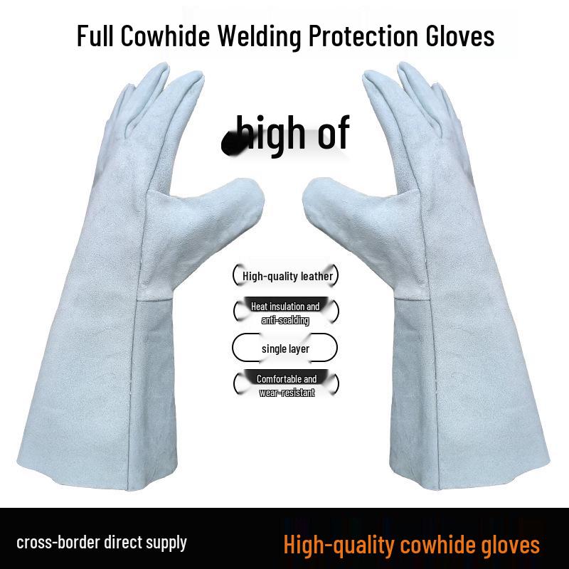 Hitzebeständige Schweißerhandschuhe aus Rindsleder mit zusätzlicher Handflächenverstärkung