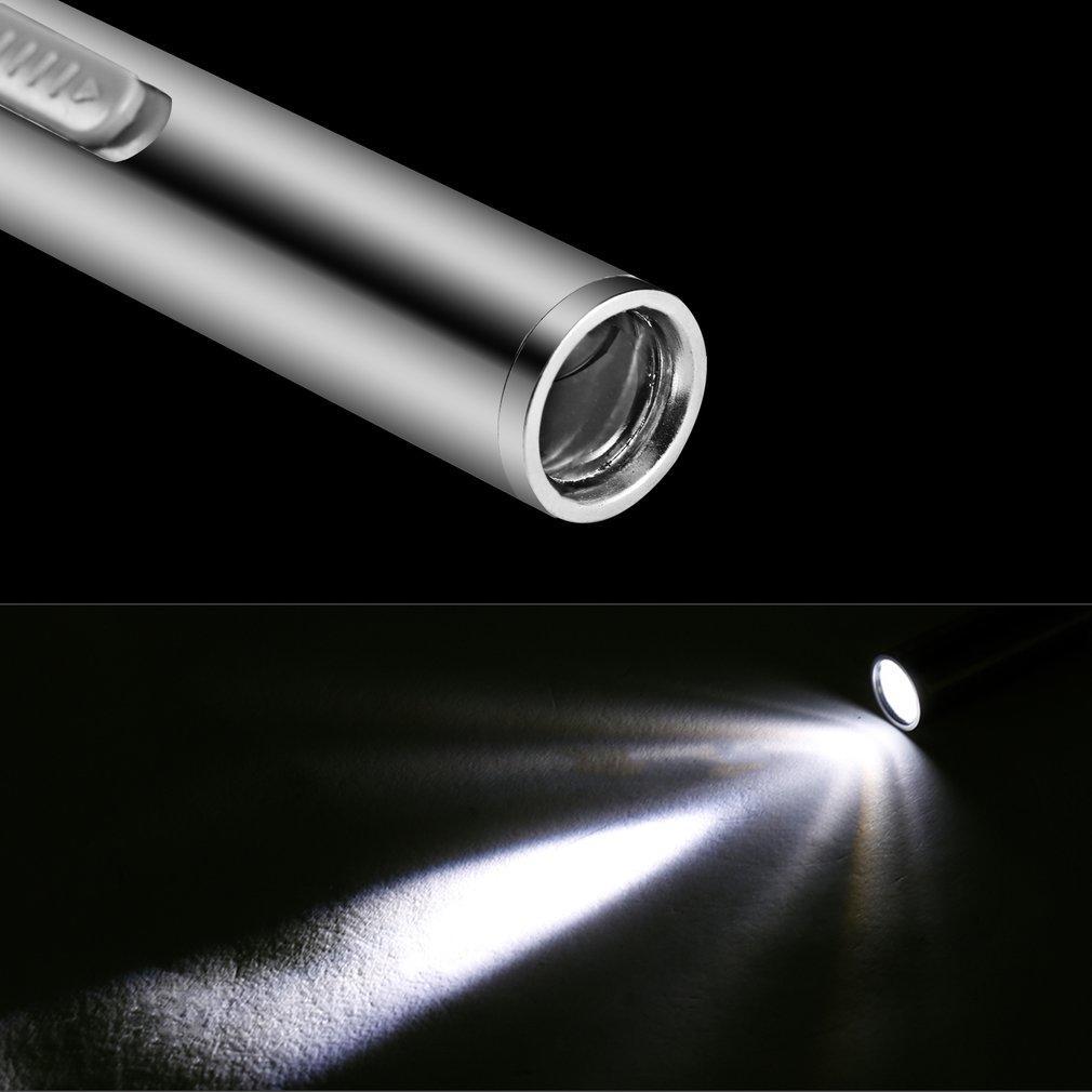 Portable LED Flashlight USB Rechargeable Energy-saving Mini Flashlight Pen Light for Camping Hiking