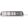Table Socket Outlet - Brennenstuhl - 1153590420 - Silver and White - 1 Socket - Indoor