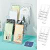 2Pcs Acrylic Brochure Holder 4Tier Display Stand Clear Literature Magazine Organizer Stand with Removable Divider for Countertop