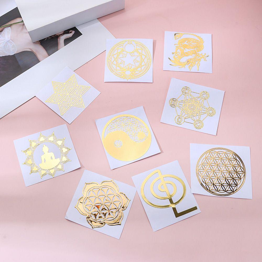 Jewelry Tool Gold Color Art Crafts for Making Mould Energy Sticker Sacred Geometric Sticker Metal Copper Sticker