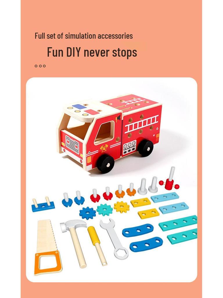 Wooden Toy Tool Set for Kids: Disassembly, Assembly, and Repair Play