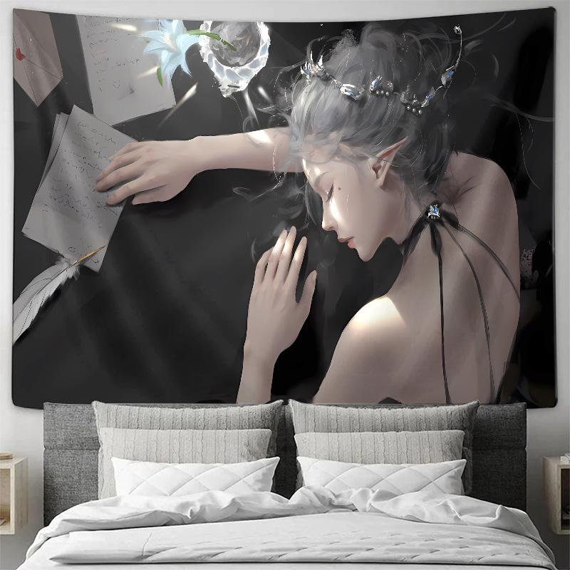 Fantasy Fairy Wall Art  Ethereal and Modern Decorative Tapestry