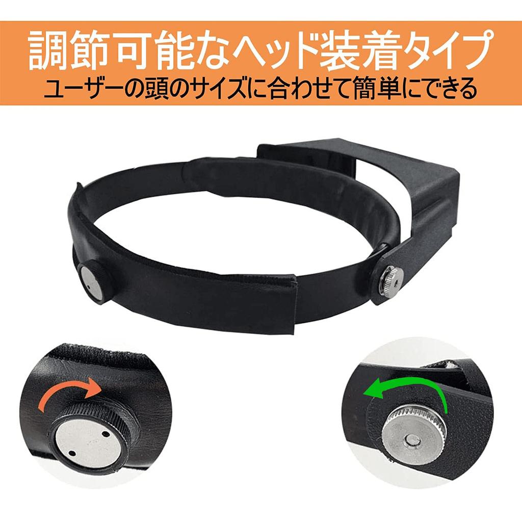 MAGDEPO Headband Magnifier Head Magnifier Optical Acrylic Binocular Magnifier Magnification Adjustable Headband for Jewelry Head Magnifier for
