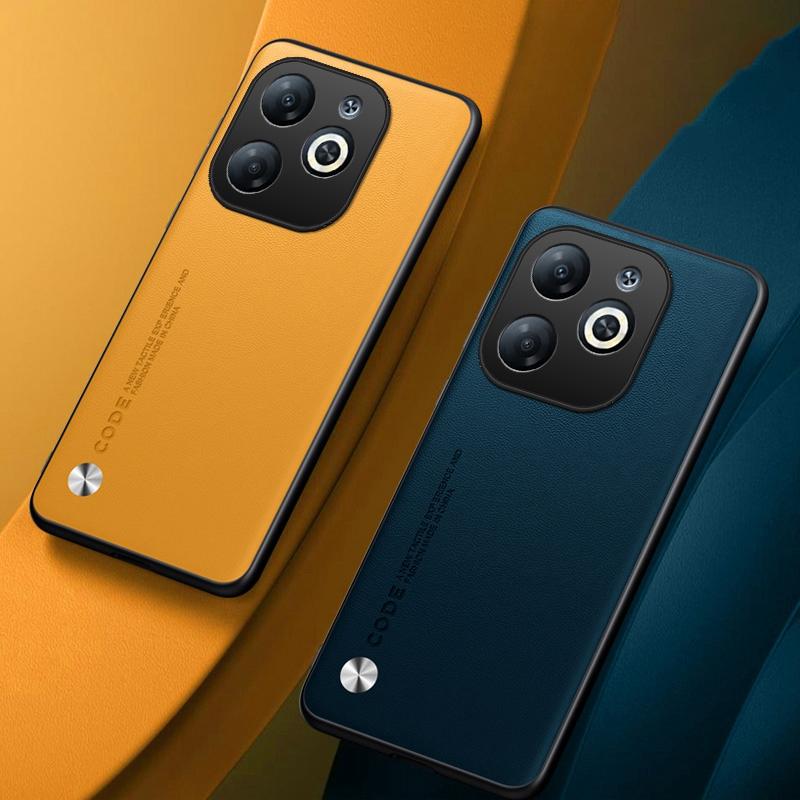 Luxury PU Leather Case For Infinix Smart 8 Back Cover Matte Silicone Shockproof Full Protection Phone Case For Infinix Smart8