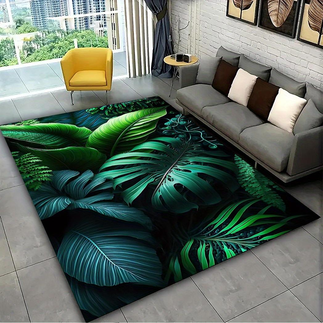 

Cozy crystal velvet rug: tropical leaf, washable, non-slip, large rectangular. 60x90cm