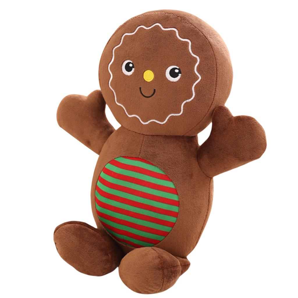 Christmas Gingerbread Man Plush Pillow Sofa Cushion Festive Home Decors Soft Stuffed Gingerbread Man Christmas Tree