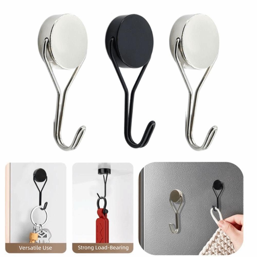 4 PCS Heavy-Duty Multipurpose Hanging Hook Wall-mounted Magnet Hook Hanger Magnetic Hooks  Bathroom