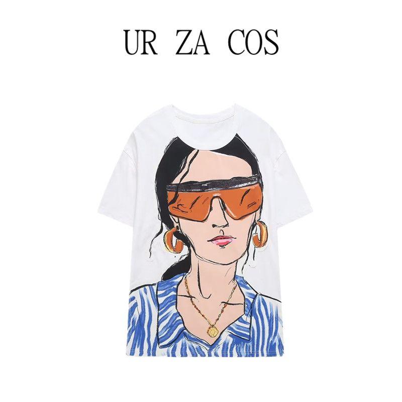 Fashion Style Summer New Arrival Women's Clothing Stylish Loose Easiest for Match Girl Print T-shirt 1165236 250