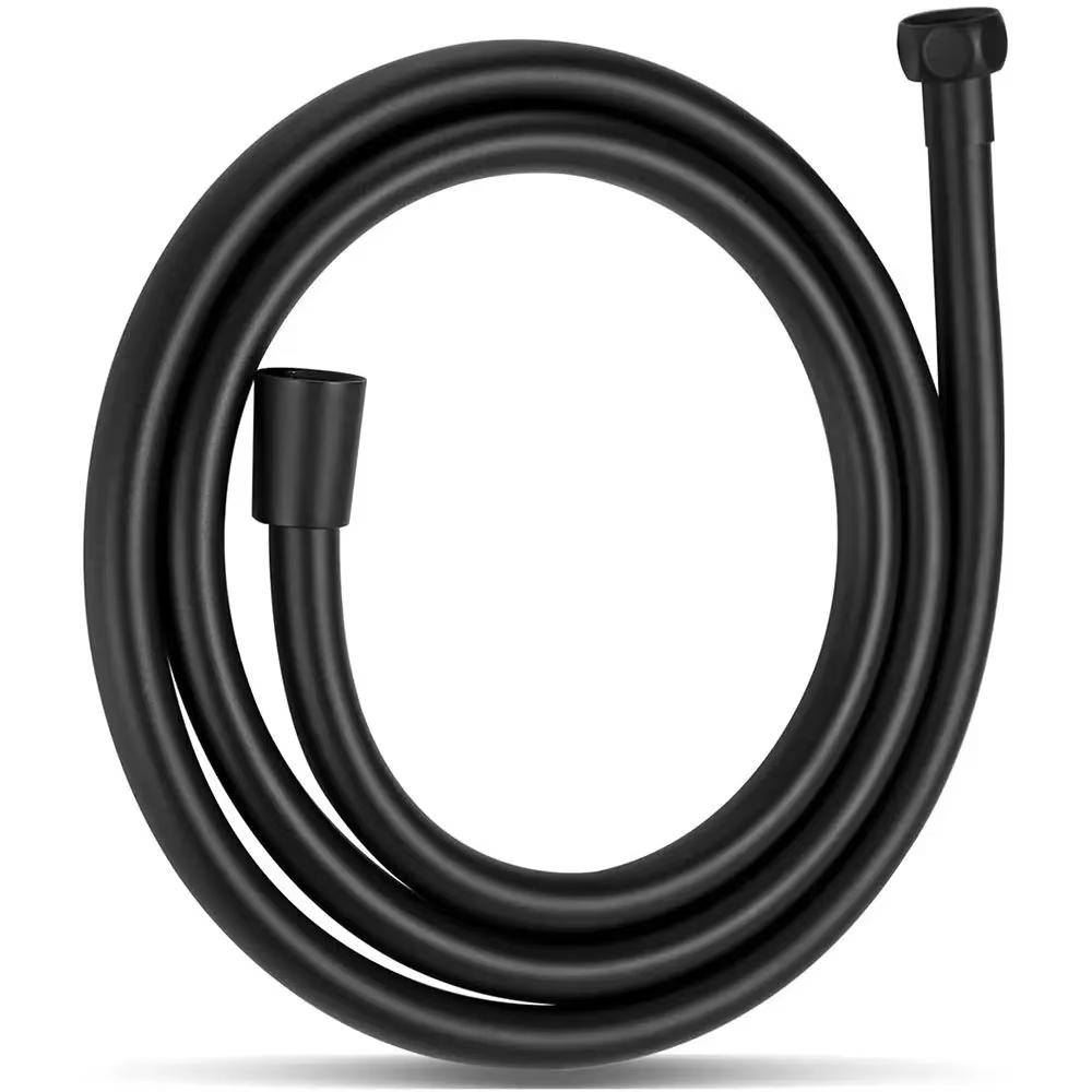 2m Black PVC Silicone Shower Head Hose Flexible Hose High Pressure Water Strong Multilayer Plumbing Bathroom Accessories Mass Air Flow 3