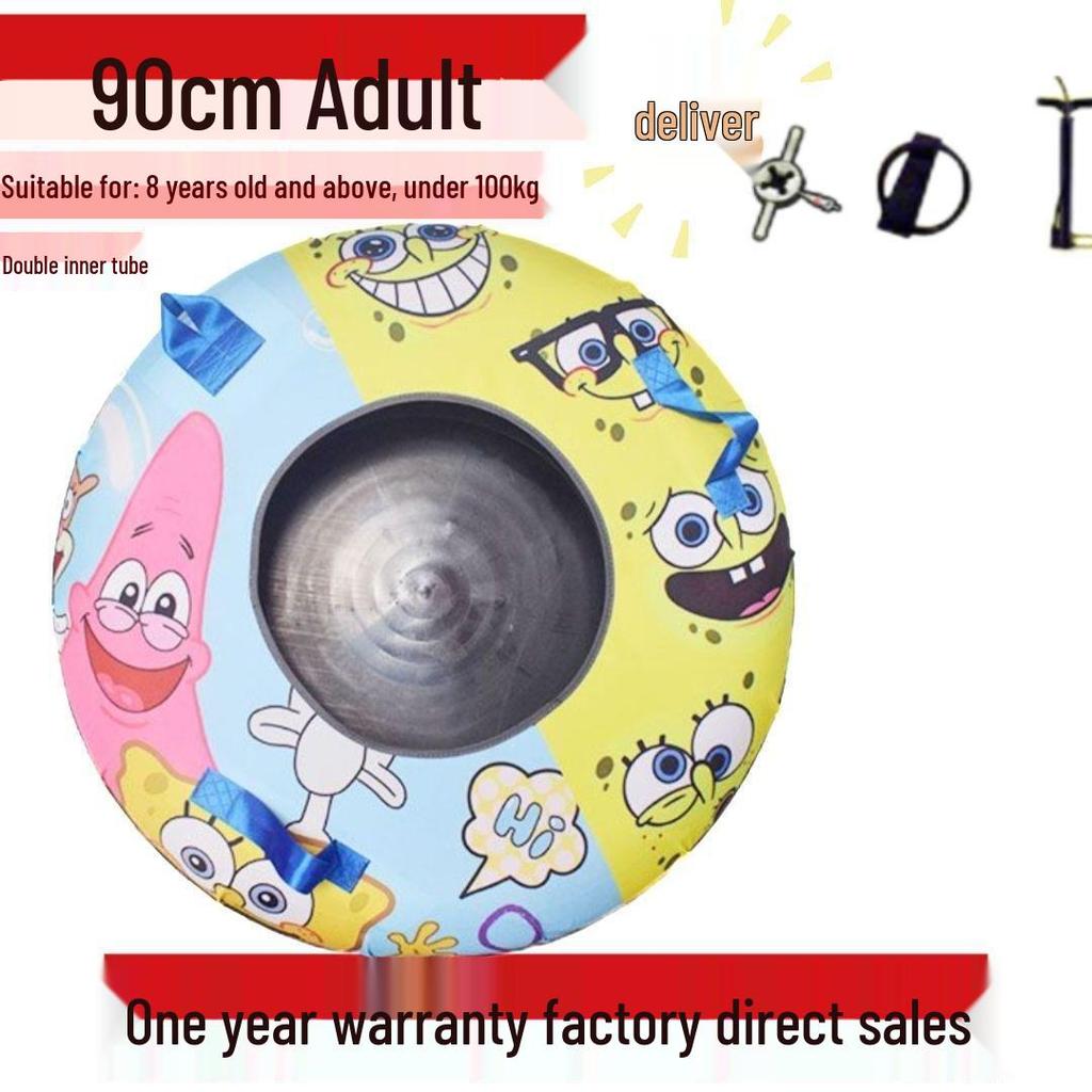 Durable Inflatable Snow Tube with Anti-Collision Features - Seven-Color for Adults and Kids