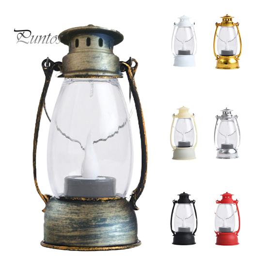 Retro Design Electronic Candle Lamp Super Bright Portable Handle Waterdrop Wick LED Lantern Light for Home