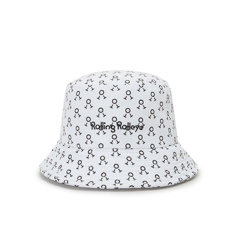 ROLLINGROLLEYE Waterproof Bucket Hat White Black Logo Pattern