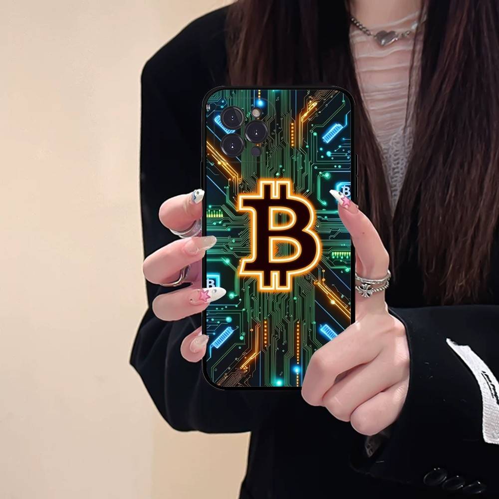 Bitcoin Phone Case For IPhone 17 16 15 14 13 12 11 Pro Max Plus Mini Silicone Black Cover