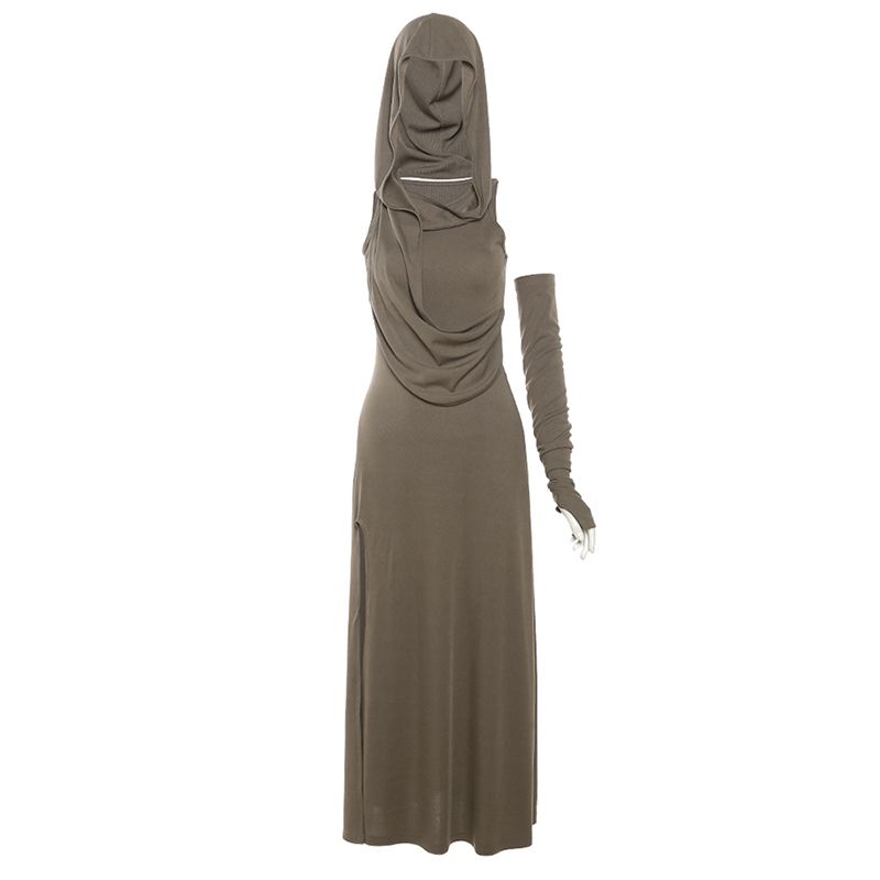 

Weird Puss Dune Slim Sleeveless Dress Khakis S