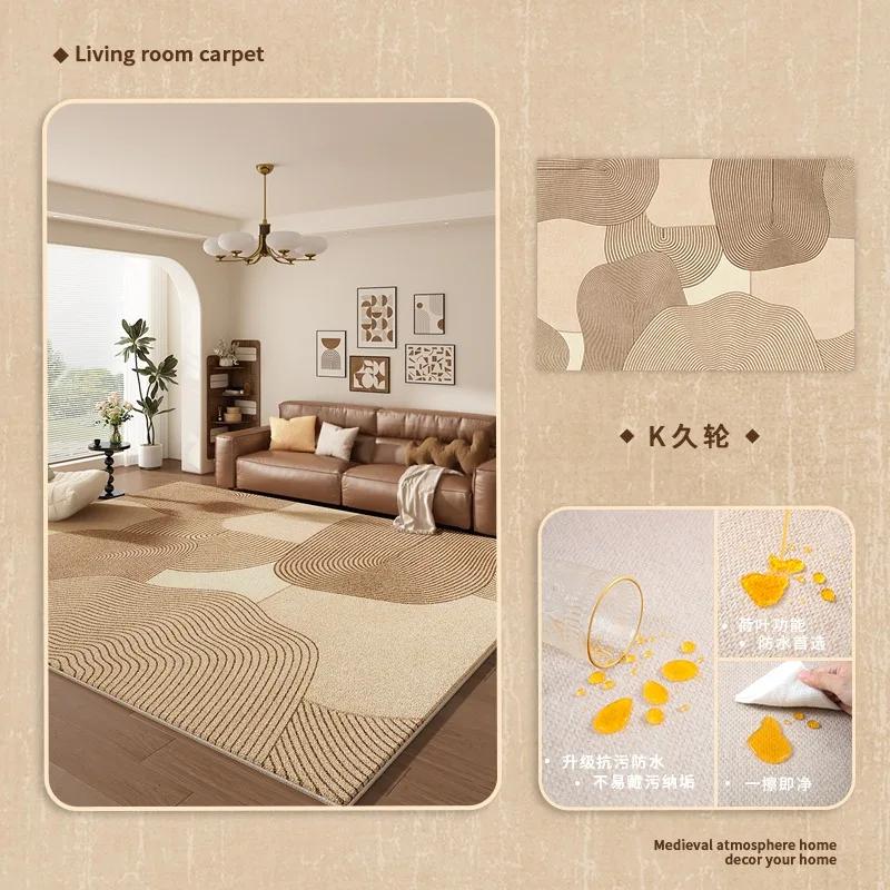 Cream Color Living Room Carpet Light Luxury Home Decoration Bedroom Rug Large Size Plush Sofa Coffee Table Floor Mat Tapis