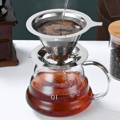 Kaffeefilter aus Edelstahl zum Übergießen von Kaffee, wiederverwendbar, papierloser Kaffeekegelfilter für zu Hause