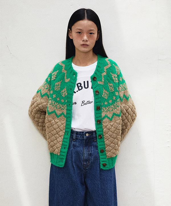 Greenbutter Waffle Nordic Cardigan (Beige)