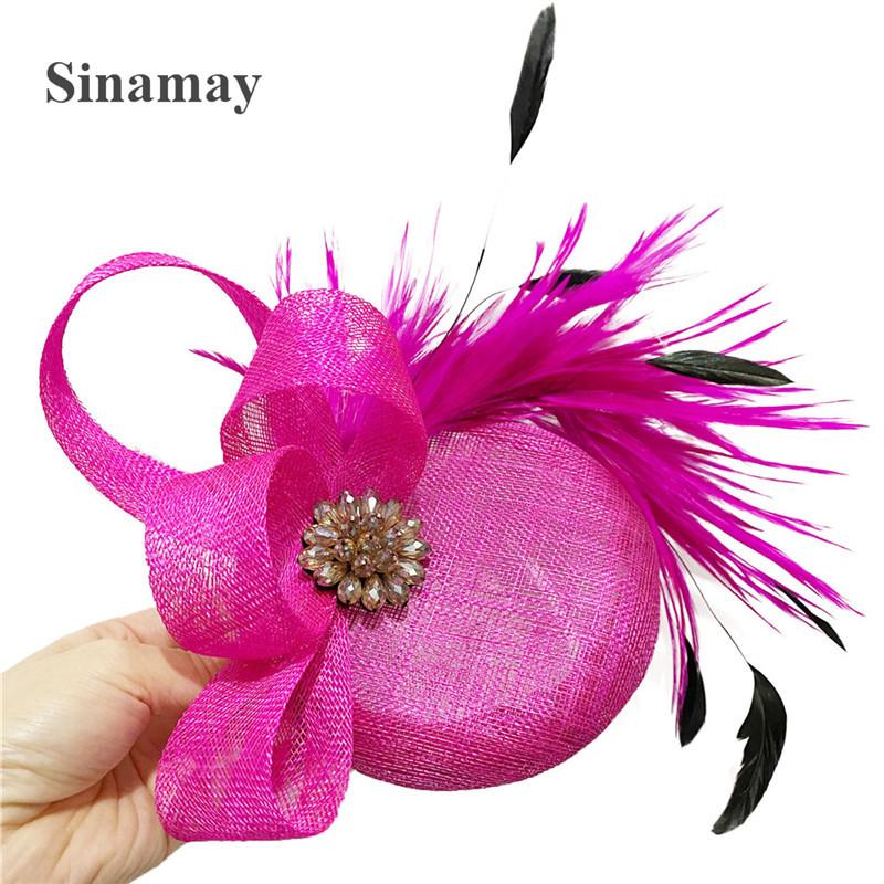 Linen Ladies Wedding Banquet Linen Hat New Top Hat Feather Shaped Bridal Top Hat