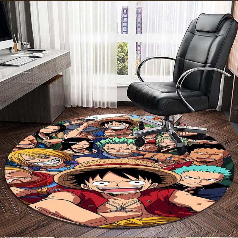 One Piece Print Round Rug, Washable Floor Carpet, For Entryway Dorm Laundry Room Office Study, Home Decor Birthday Christmas Gift
