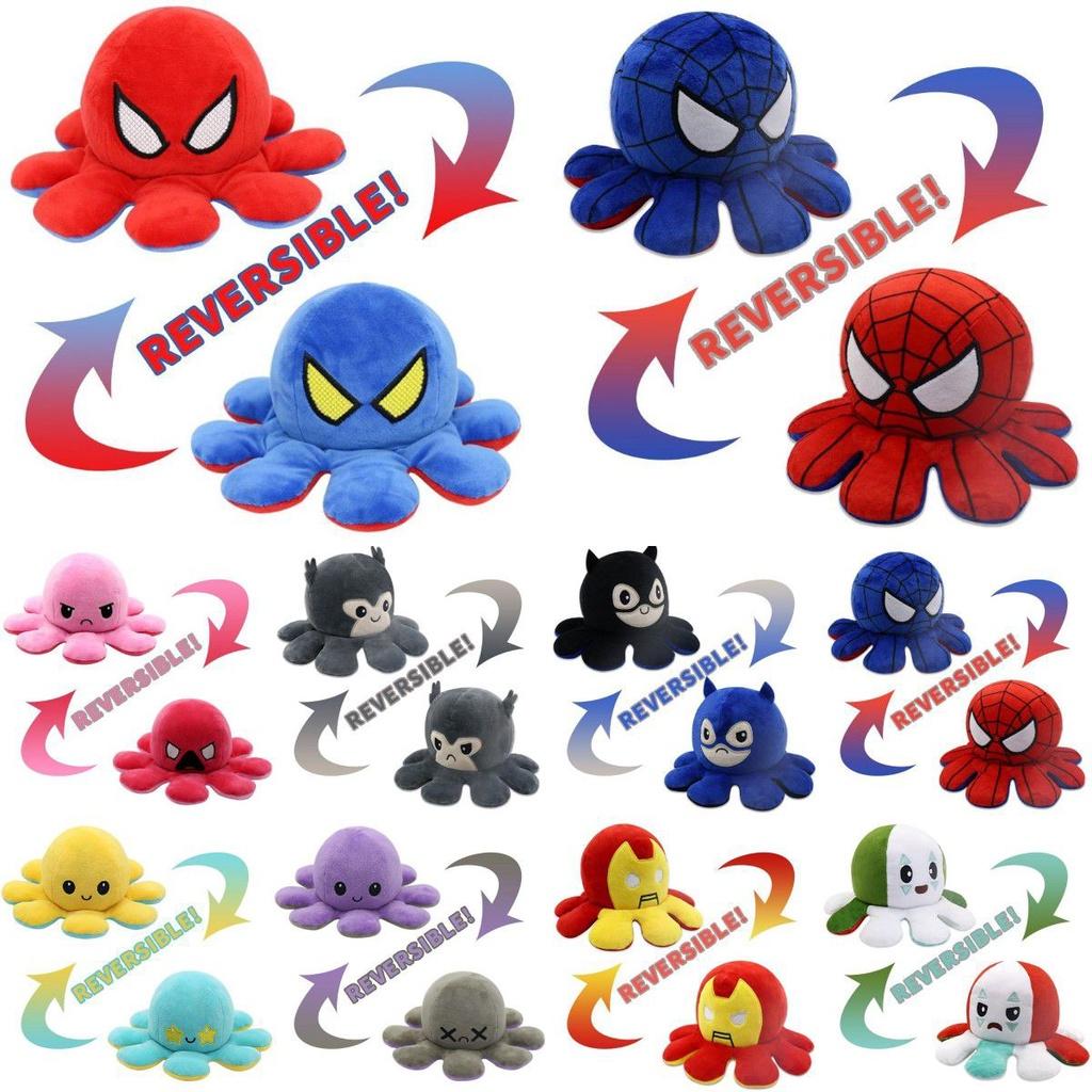 Plush Spiderreversible Octopus Toy Batdoublesided Flip Stuffed