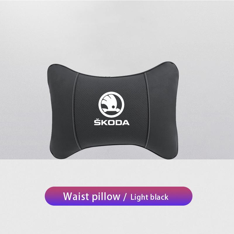 wbglh0 1Pcs Car Seat Headrest Auto Logo Neck Pillow For New Skoda Octavia Kodiaq Fabia Superb Karoq Yeti Rapid Mk3 Vrs Kamiq Derivati