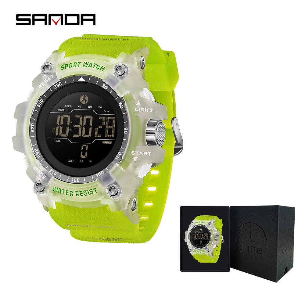 Sanda Multi-Function Smart Watch: Waterproof, Pedometer, Alarm Clock for Hiking & Sports - Unisex