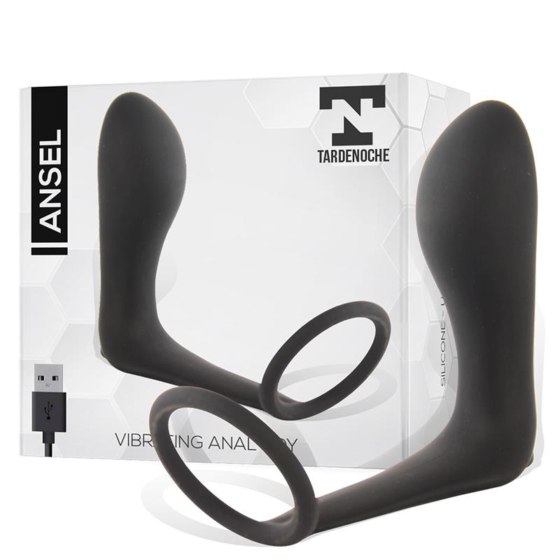 Ansel Anal Plug with Vibration and USB Silicone Ring