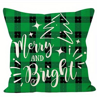 Short Plush Material Pillowcasehome Decor Merry Christmas And Snowflake Pattern Cushions Pattern Cushion Cover Suitable For Sofa
