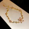 Luxusní zirkonový květinový náramek Módní lesklý náramek s kamínky Elegantní elegance Náramek Pro ženy