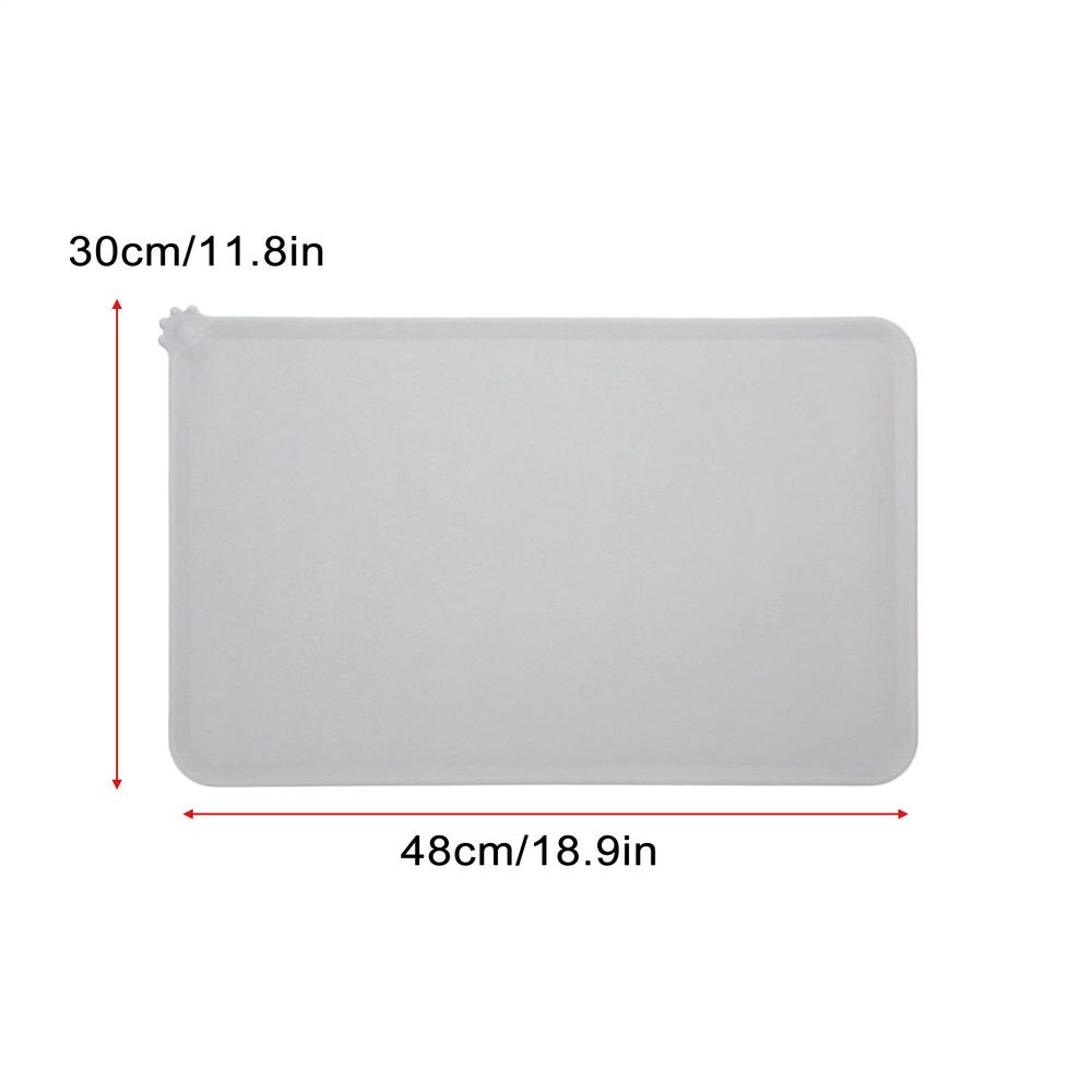 18.9X11.8in Non-Slip Silicone Pet Feeding Mat Waterproof Dog Bowl Placemat Quick-Dry Cat Food Tray Mat Small Animal Accessories